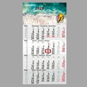 Calendriers mensuels 4 mois (Monobloc)