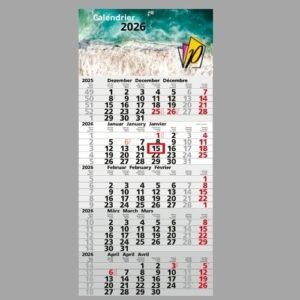 Calendriers mensuels 3 mois (Monobloc)