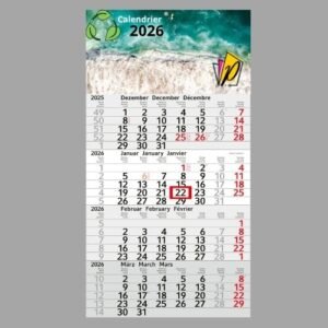 Calendriers mensuels 4 mois (Monobloc) Carton recyclé