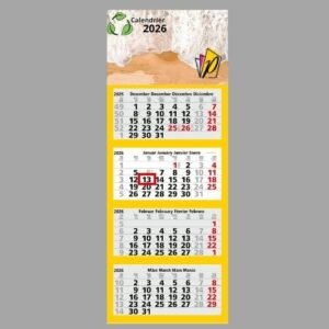 Calendriers mensuels 4 mois (multiblocs) Carton recyclé